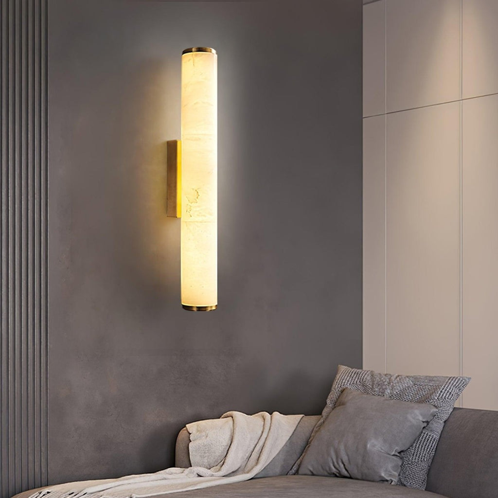 1 Light LED Wall Sconce — Alabaster Tube Shade
