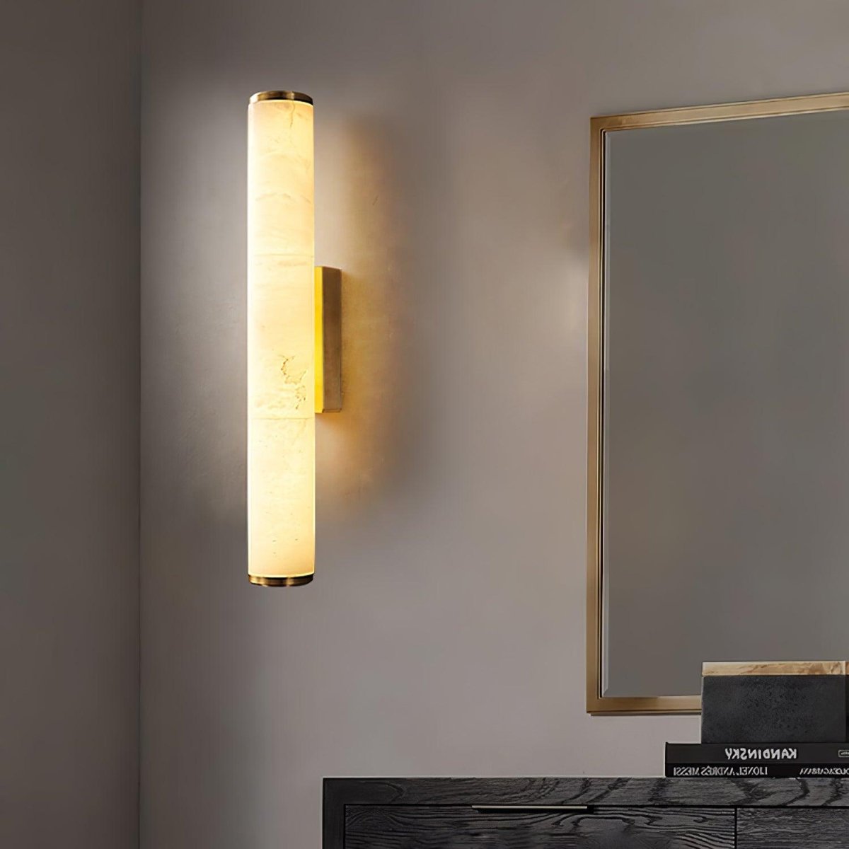 1 Light LED Wall Sconce — Alabaster Tube Shade
