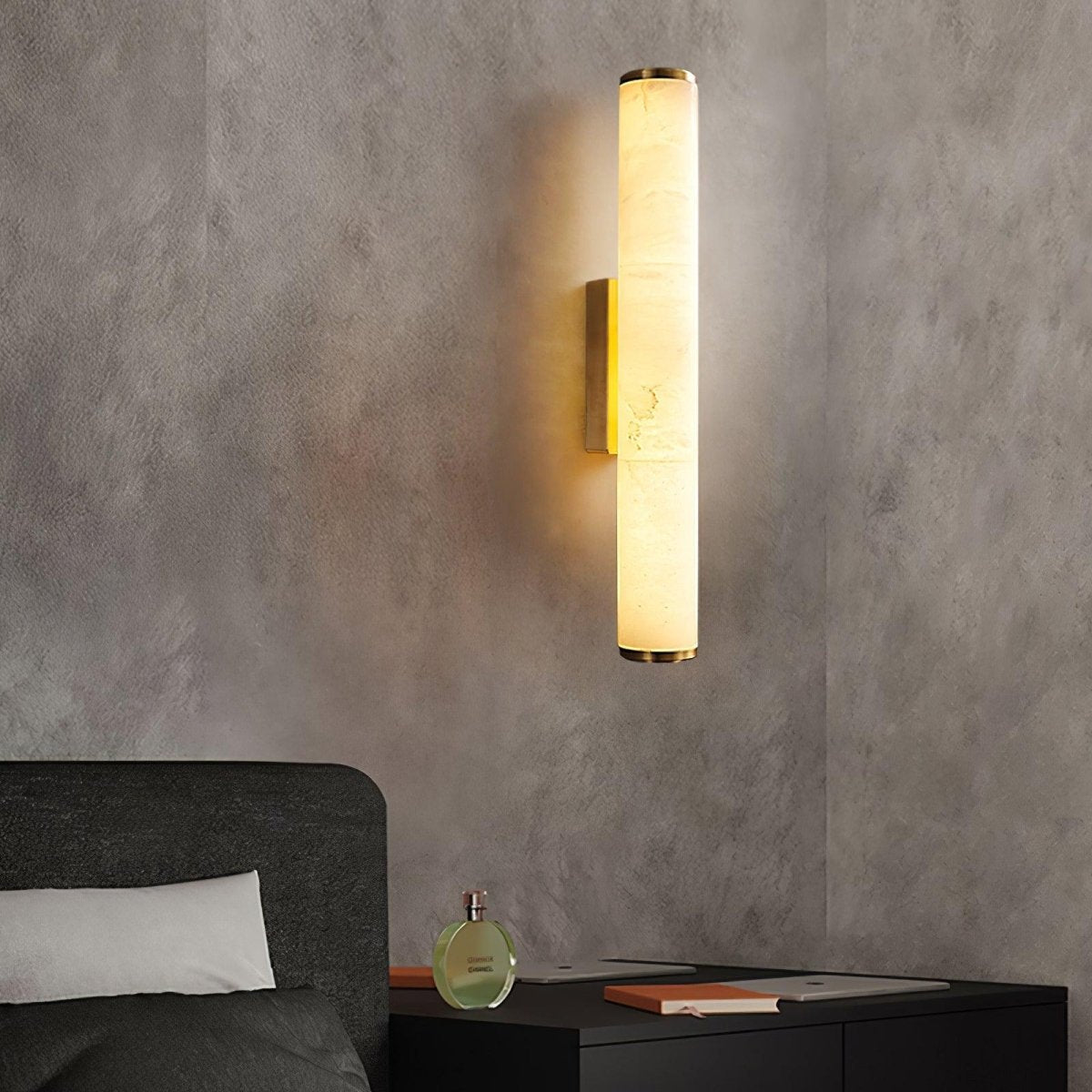1 Light LED Wall Sconce — Alabaster Tube Shade