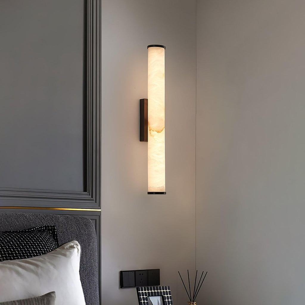 1 Light LED Wall Sconce — Alabaster Tube Shade