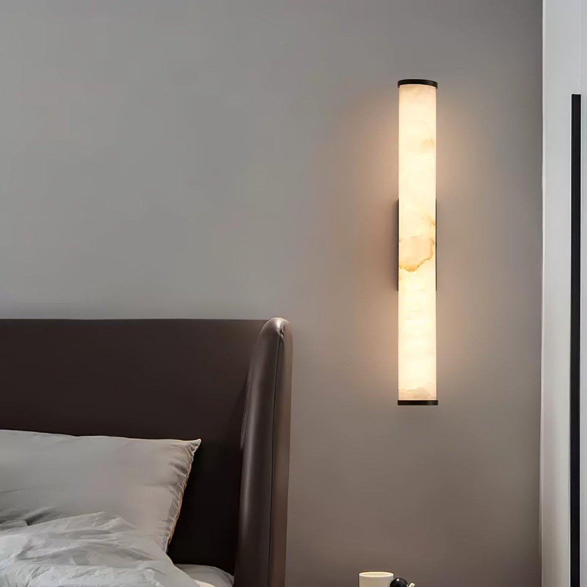 1 Light LED Wall Sconce — Alabaster Tube Shade