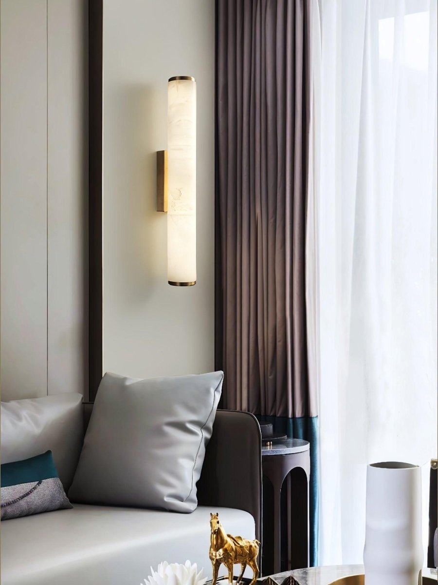 1 Light LED Wall Sconce — Alabaster Tube Shade