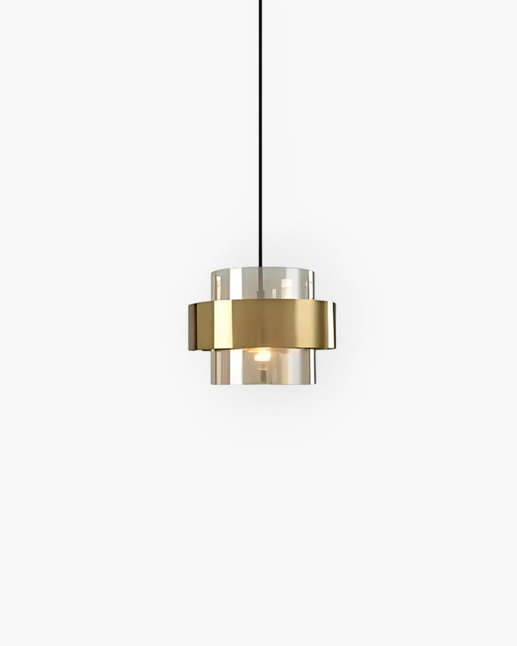 Solara pendellampa i guldfärgat glas, industriell kant med vinklad design
