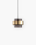 Solara pendellampa i guldfärgat glas, industriell kant med vinklad design