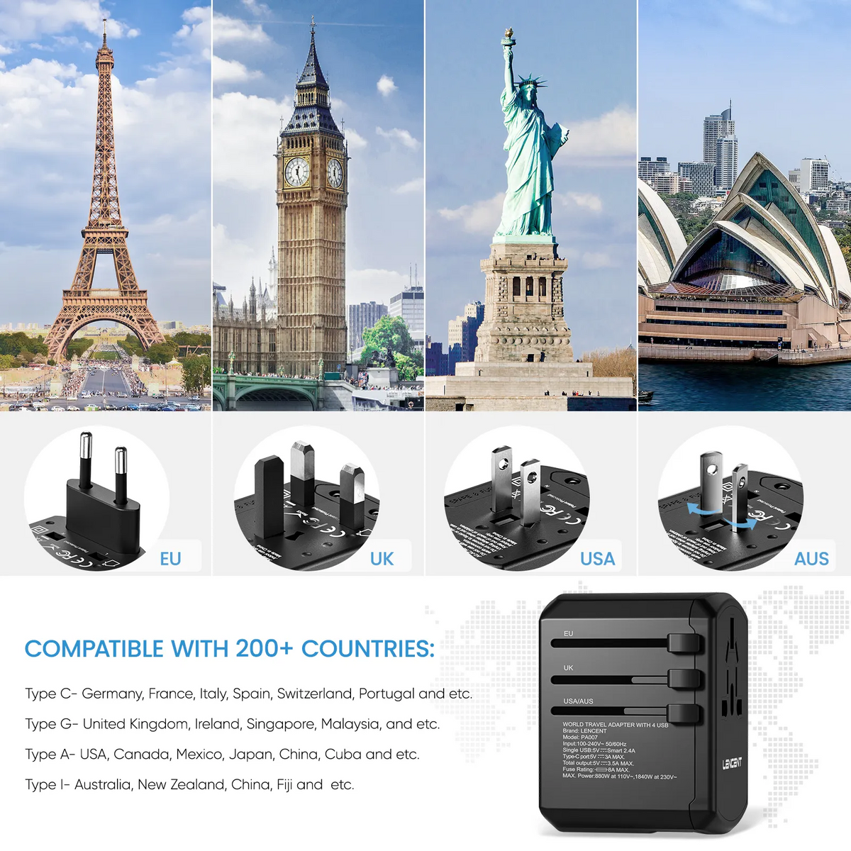 All-in-One Universal Travel Power Hub — Multi-Device Adapter