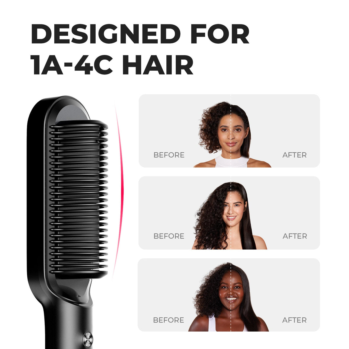 Rejuvabrush Hair Straightening Brush — Fast Styling Tool