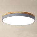 Scandinavian Wooden LED Ceiling Light — Round Dimmable Design, Warm Glow, Acrylic Trim