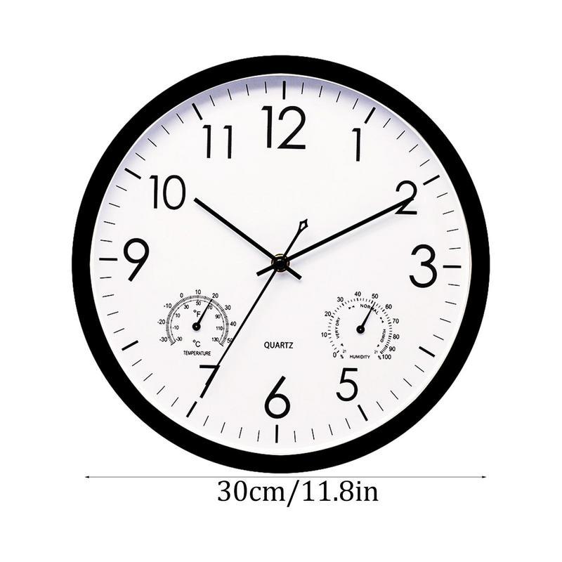 Rugged Retro Outdoor Wall Clock — Integrated Temperature And Humidity Gauge
