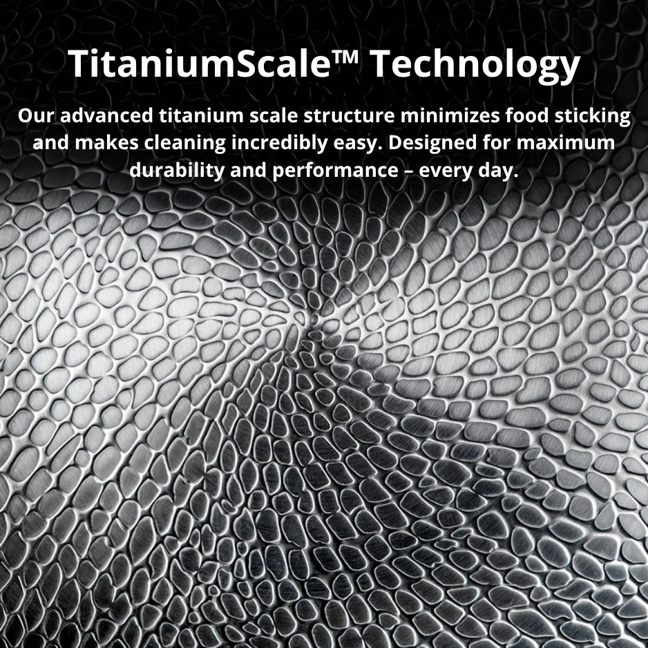Pure Titanium Fry Pan — Scratch-Resistant Construction, Multiple Sizes
