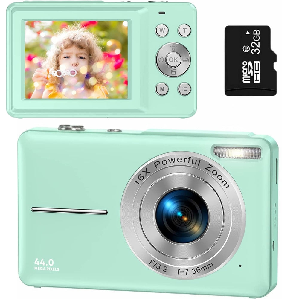 Pro Vlogging Camera — 44MP, 1080P, 16x Zoom, Compact & Rechargeable