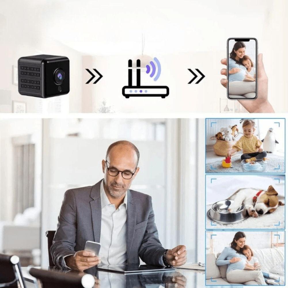 Mini câmara de segurança WiFi – deteção de movimento sem fios 480P