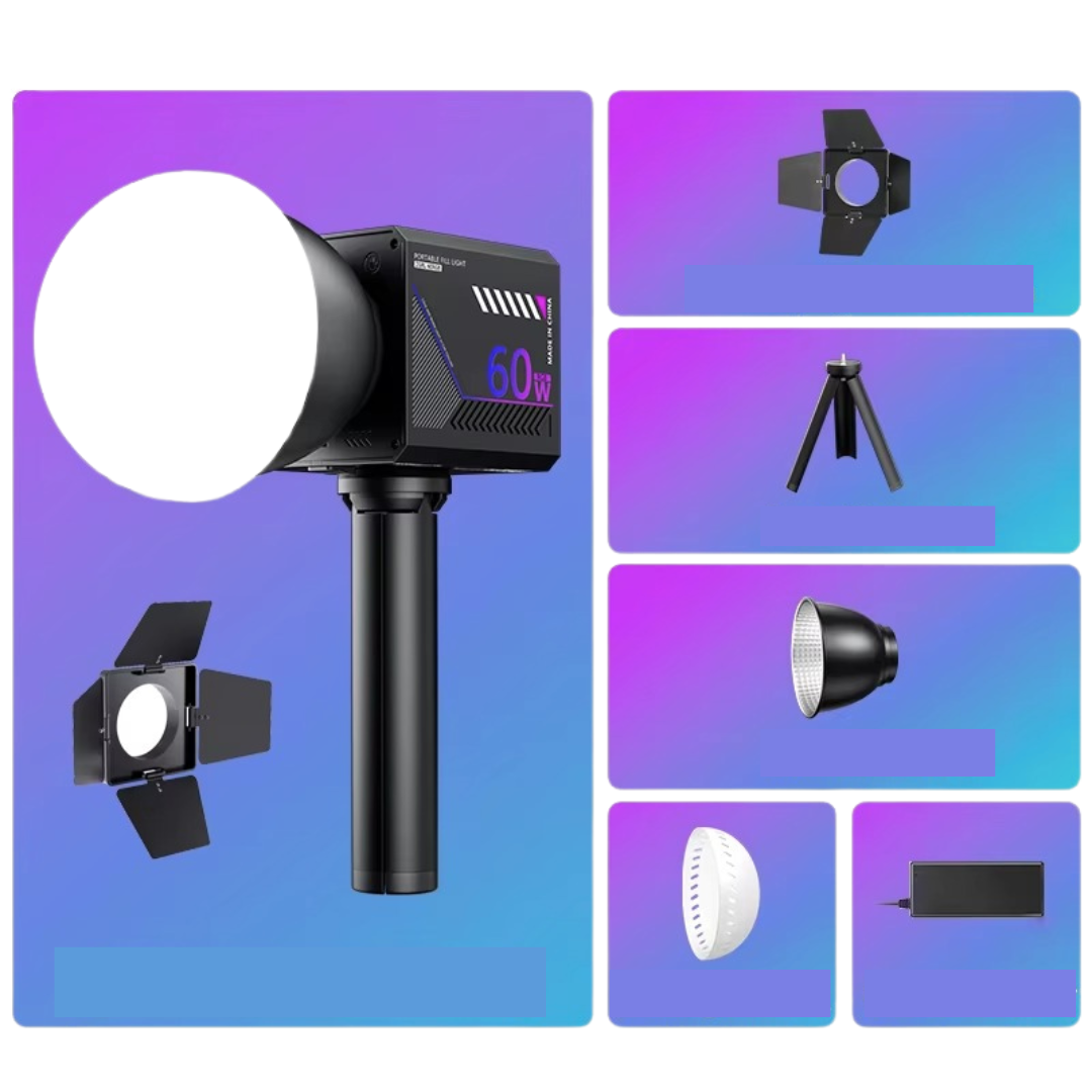Συμπαγές φωτιστικό βίντεο RGB — ενσωματωμένη επαναφορτιζόμενη μπαταρία 10000mAh