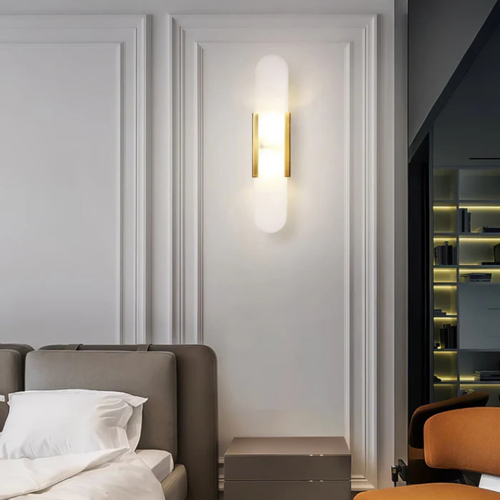 Aurora Marble Wall Light In Two Sizes For Ambient Indoor Atmosphere