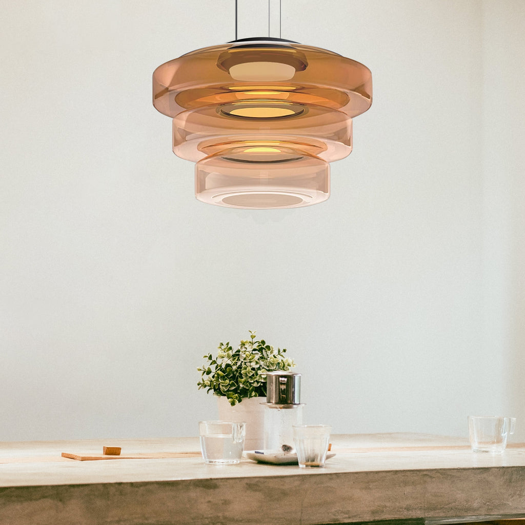 Bauhaus-Style Glass Pendant Light — Classic Moon Design
