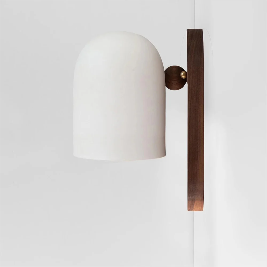 Lorentis Wall Lamp In Iron And Wood For Bedroom And Living Room