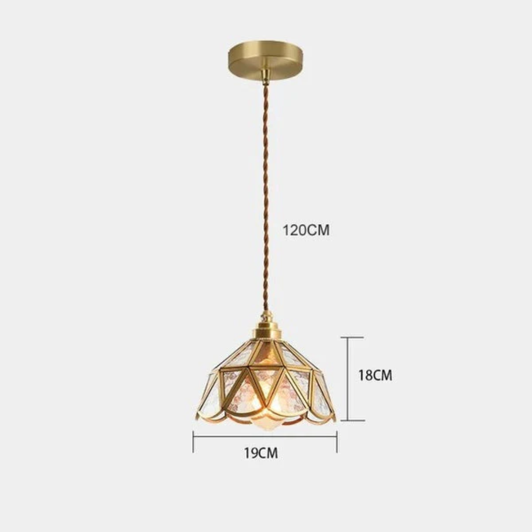 Lunara Dining Room Pendant Light With Stained Glass Design