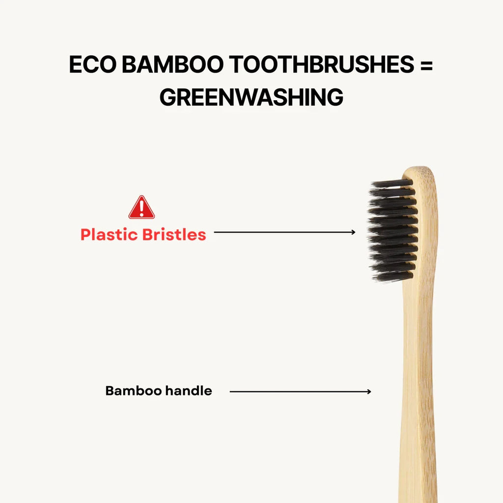 Four-Pack Bamboo Toothbrush Set — Natural Bristle Design