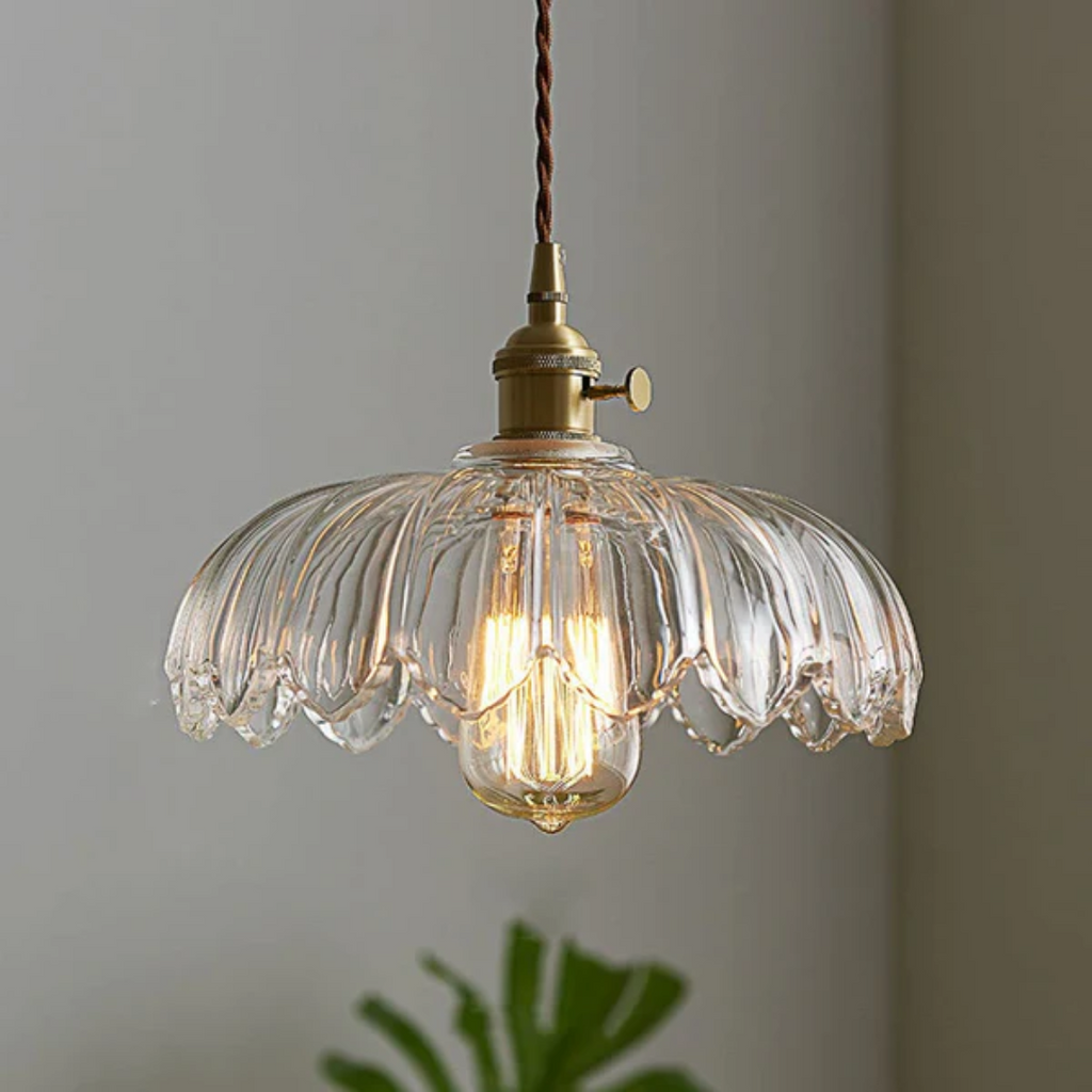 Aurelia Elegant Pendant Light With Floral Glass Accent For Indoor Spaces