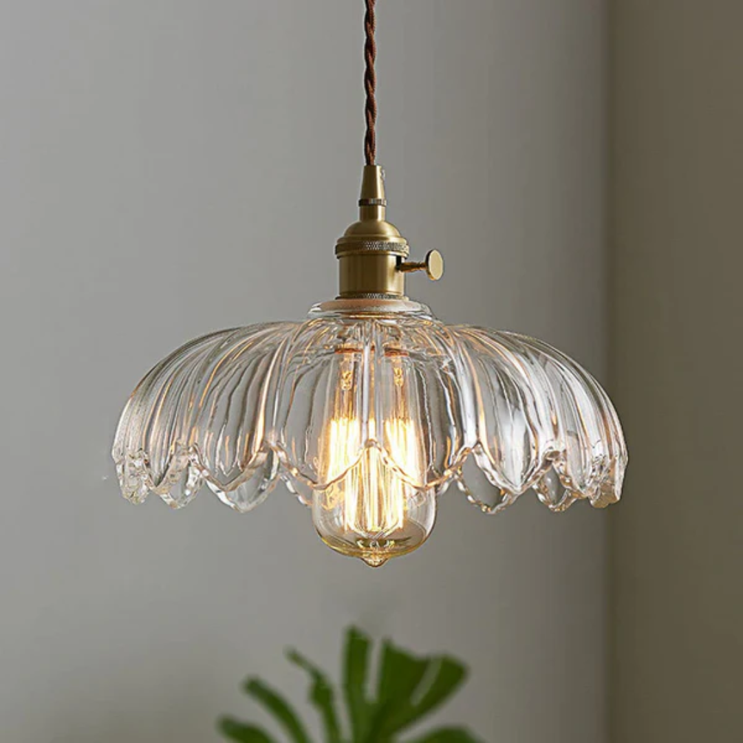 Aurelia Elegant Pendant Light With Floral Glass Accent For Indoor Spaces