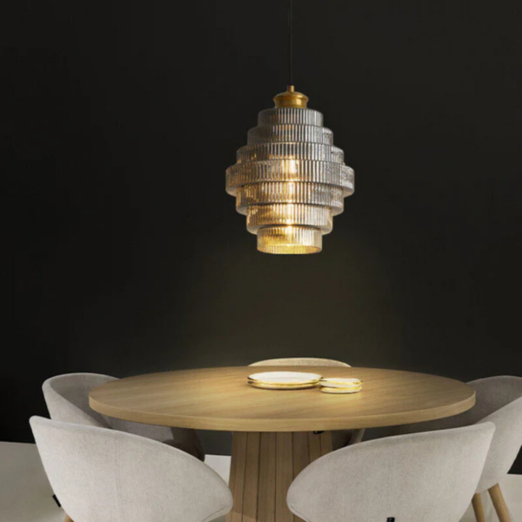 Kirrea Messing Akzent Glas Pendelleuchte im Vintage-Stil