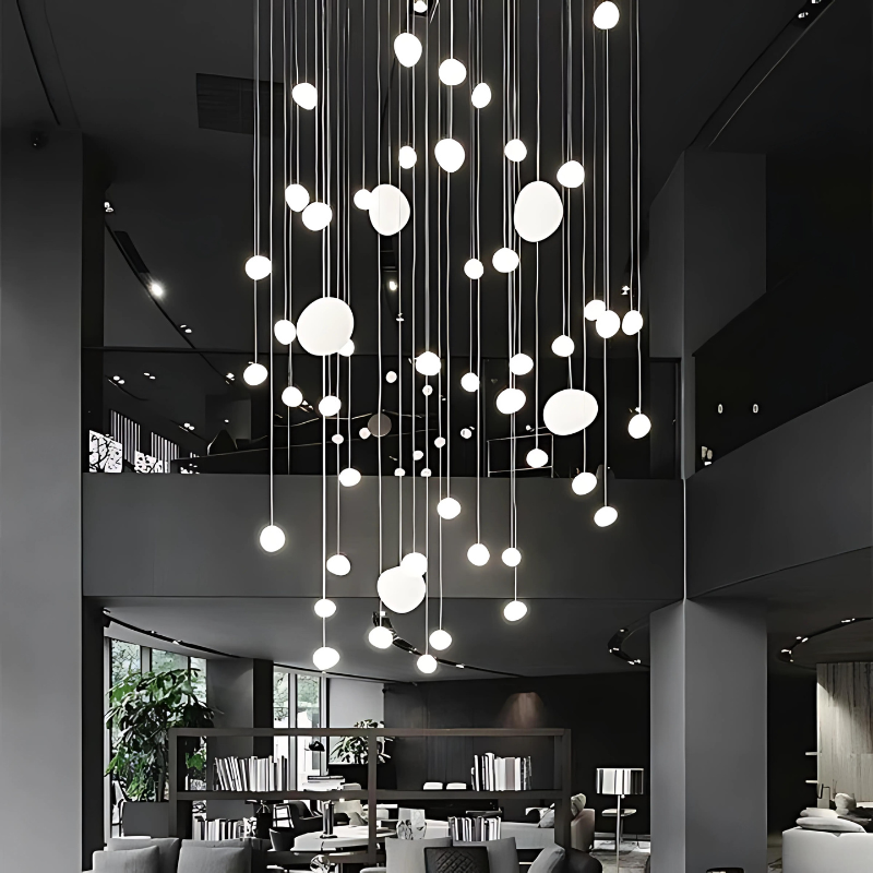 AstraGlow Pebble Shaped Glass Pendant Lamp For Dining Rooms