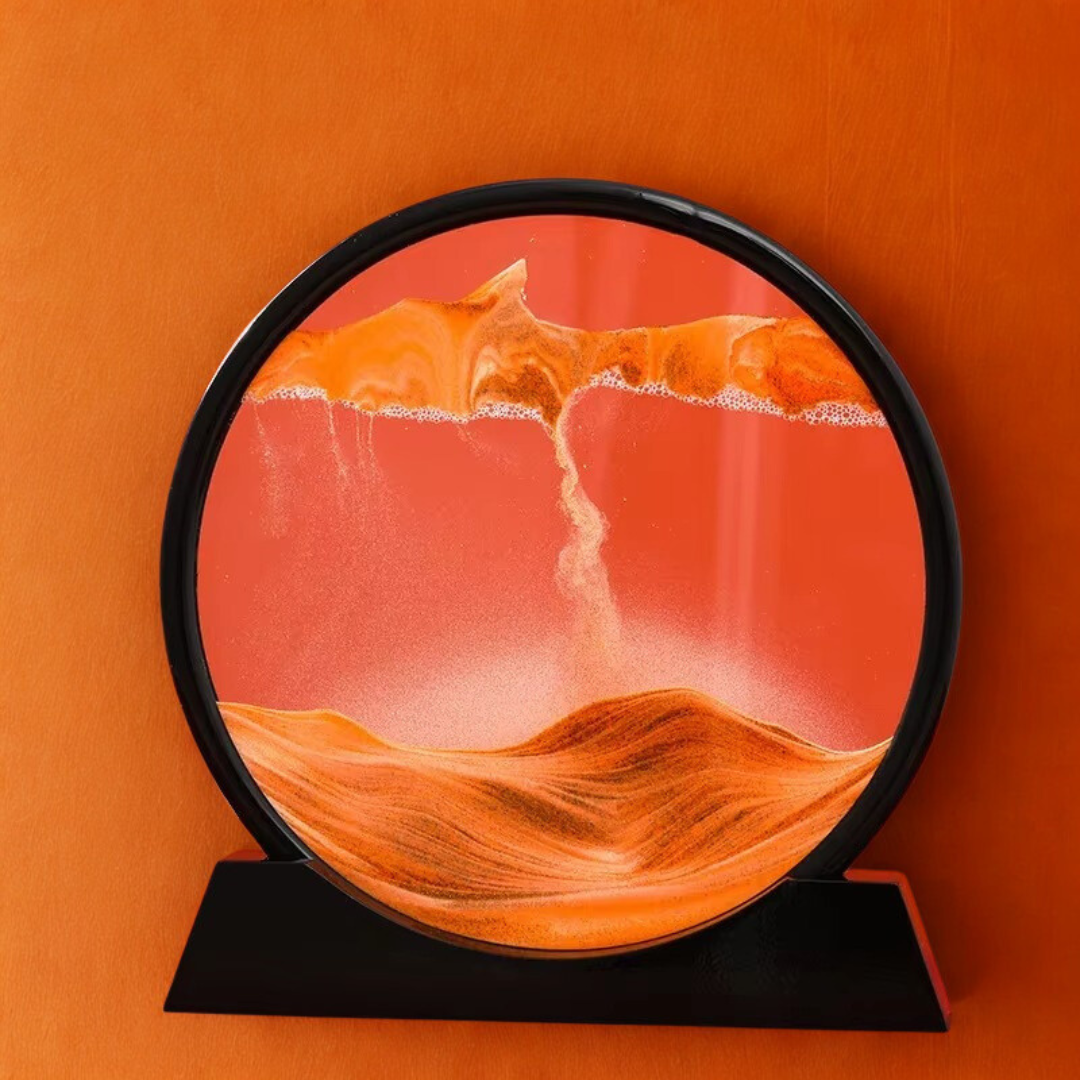 Gravity Flow Sand Art Frame — Circular Multi-Hued Kinetic Decor