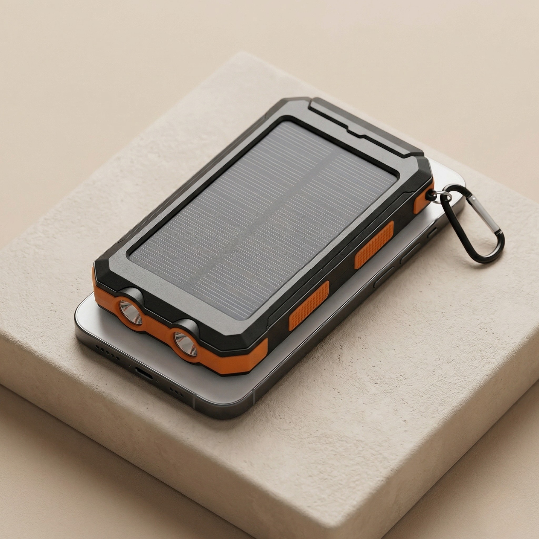 80000mAh Solar Power Bank — Integrated LED Light, Portable Charger