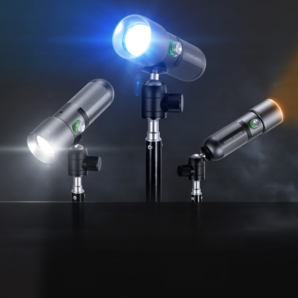Φωτιστικό φωτογραφίας RGB — Φορητό πάνελ LED 10 Watt, διεπαφή με ένα κουμπί