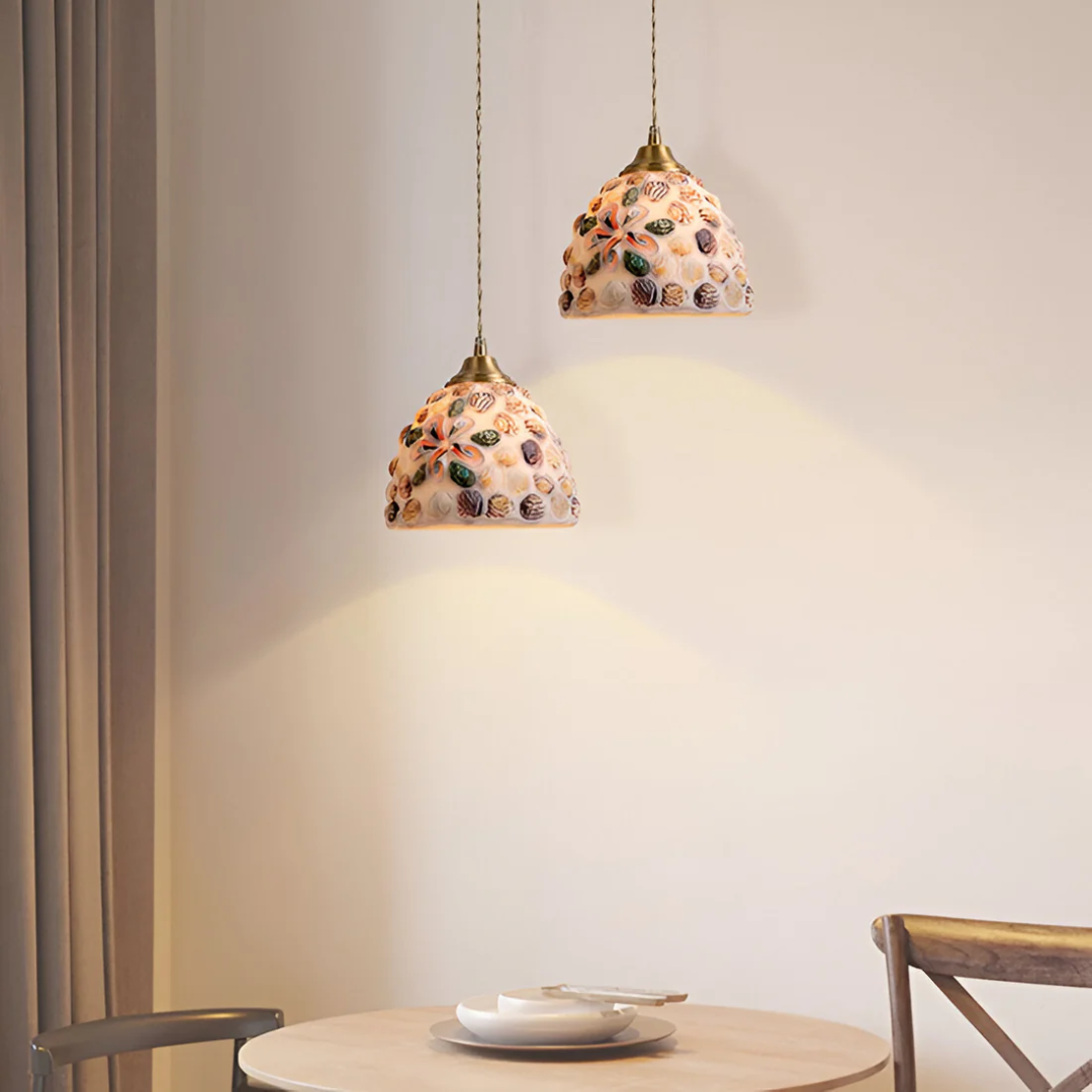 NovaLume Kairo Multicolor Glass Pendant Fixture For Dining Table