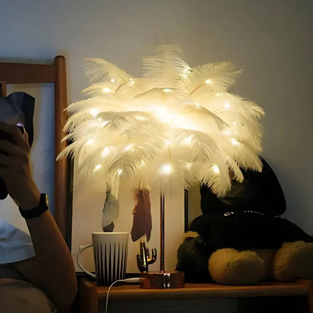 Aurora Feather Lamp — Elegant Soft-Glow Accent Lighting