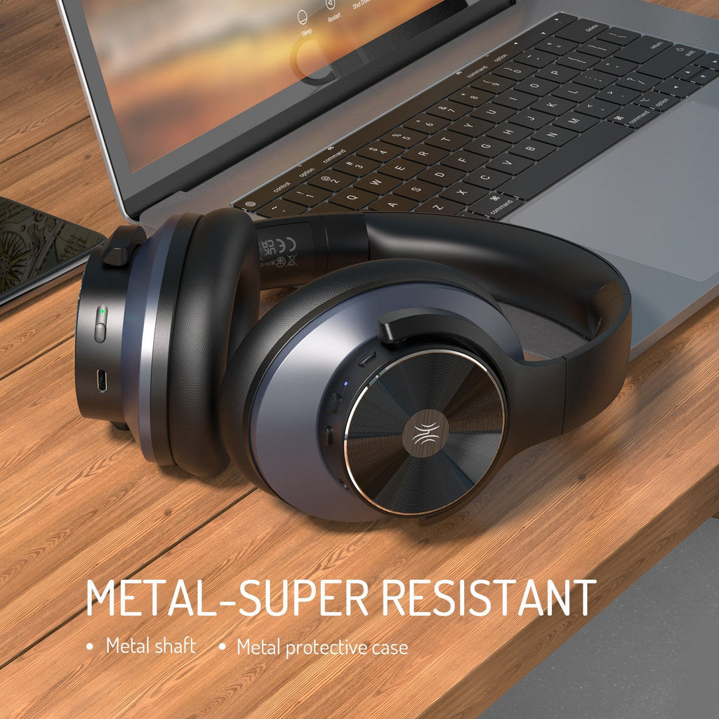 Kirrea trådlösa over-ear-hörlurar — aktiv brusreducering, Bluetooth 5.0, inbyggd mikrofon