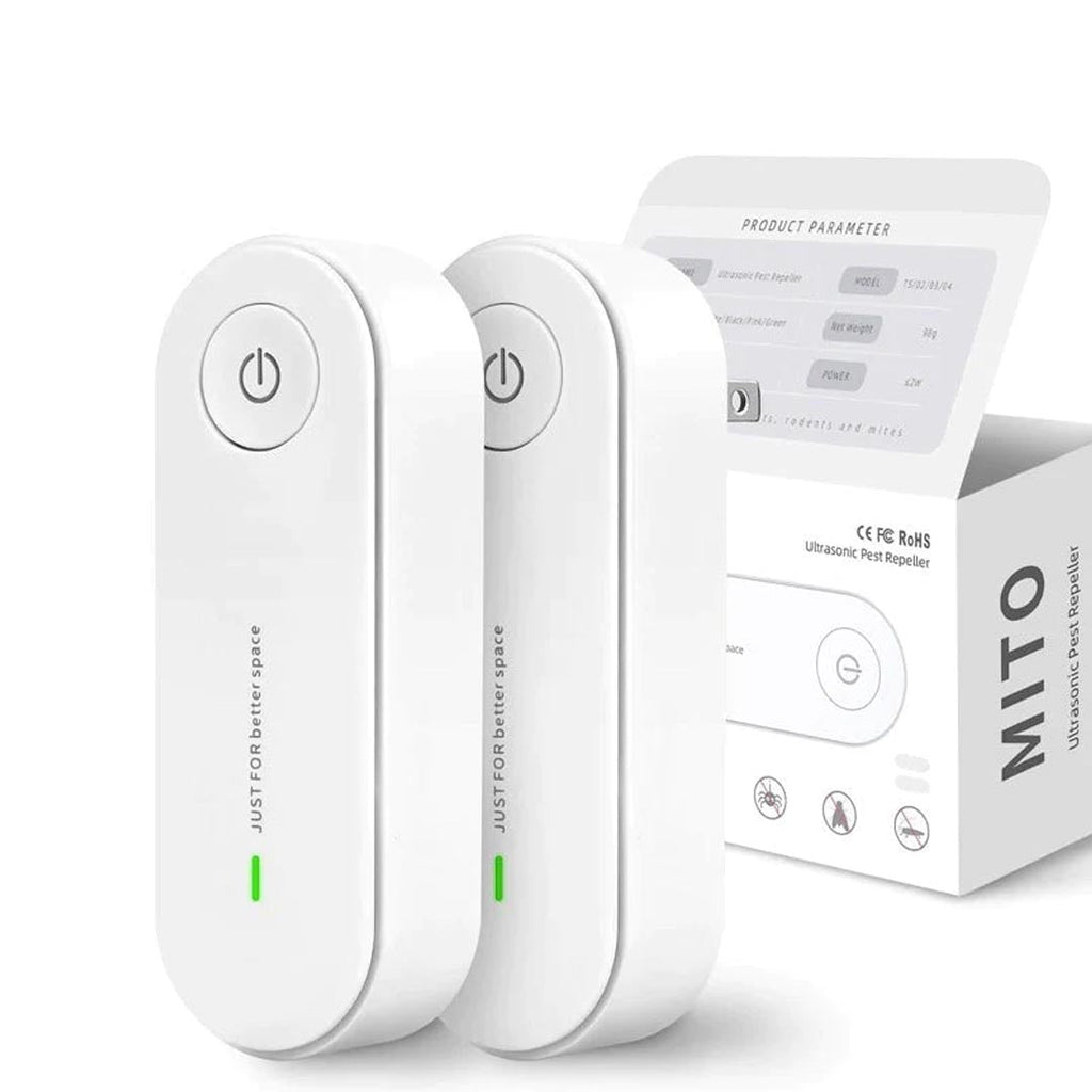 Lot de 2 répulsifs à moustiques à ultrasons — Dispositifs électroniques anti-insectes à brancher