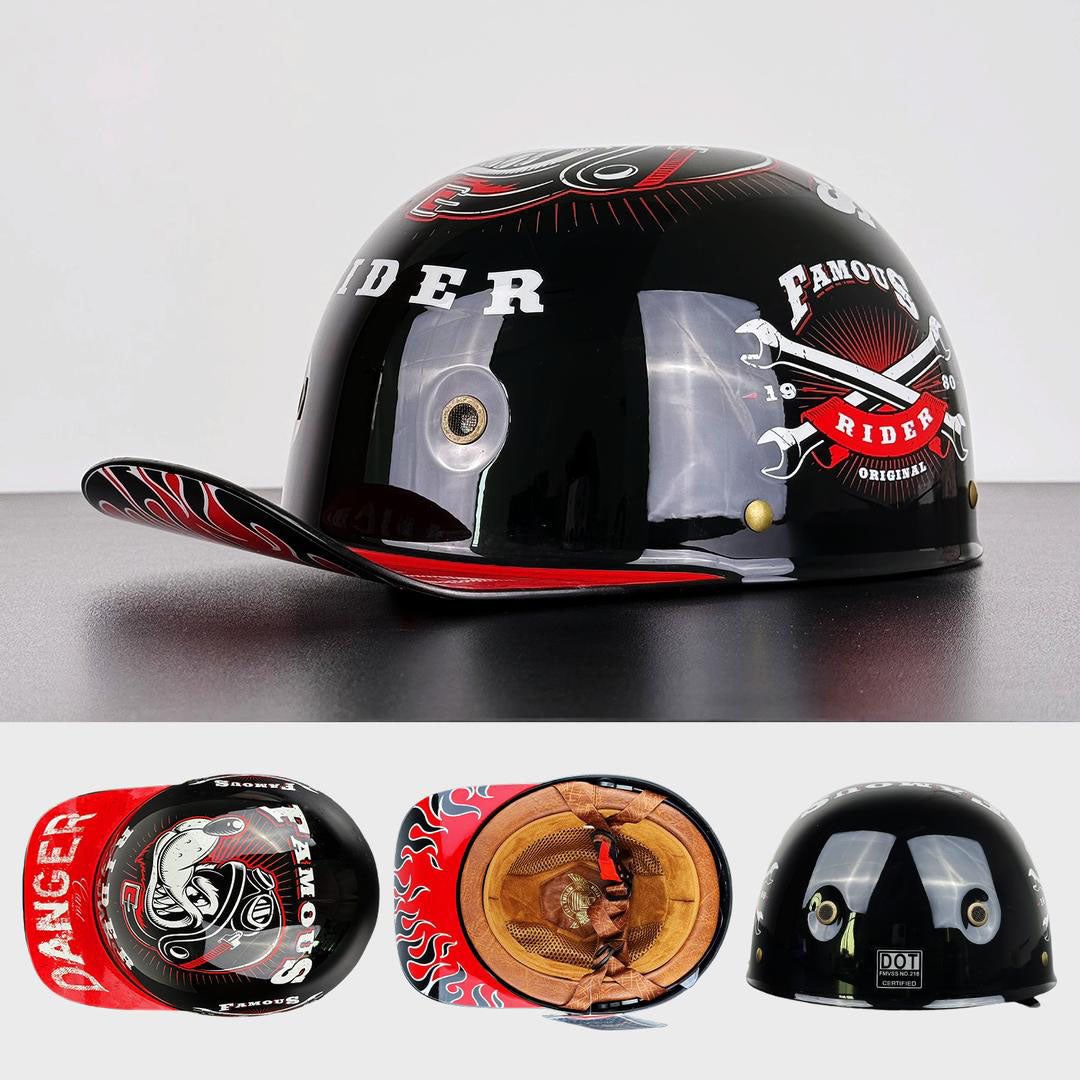 DOT & ECE Certified Moto Baseball Cap Style Helmet