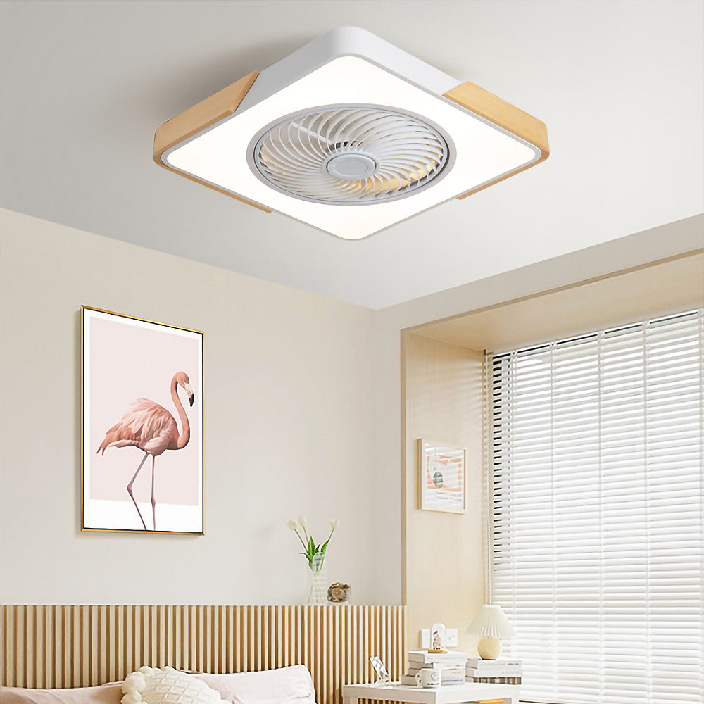 Moderne Holzdeckenventilatoren mit energiesparender LED-Beleuchtung