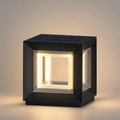 Lámparas de pilar LED modernas para exterior - Diseño de cubo de metal negro - Flindria