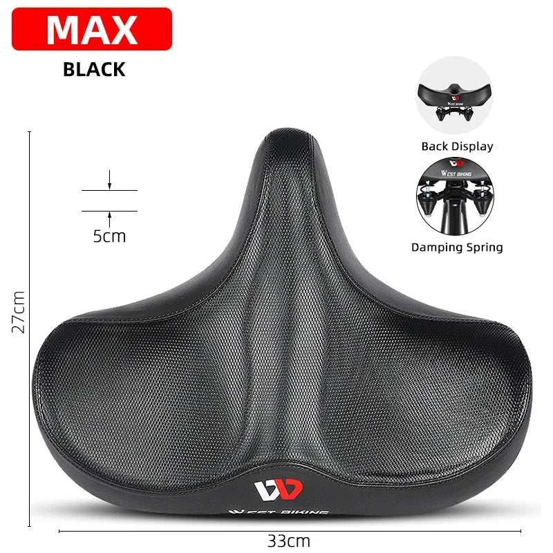 מושב אופניים ארגונומי רחב WEST BIKING ל-MTB, אופניים חשמליים ואופניים עירוניים