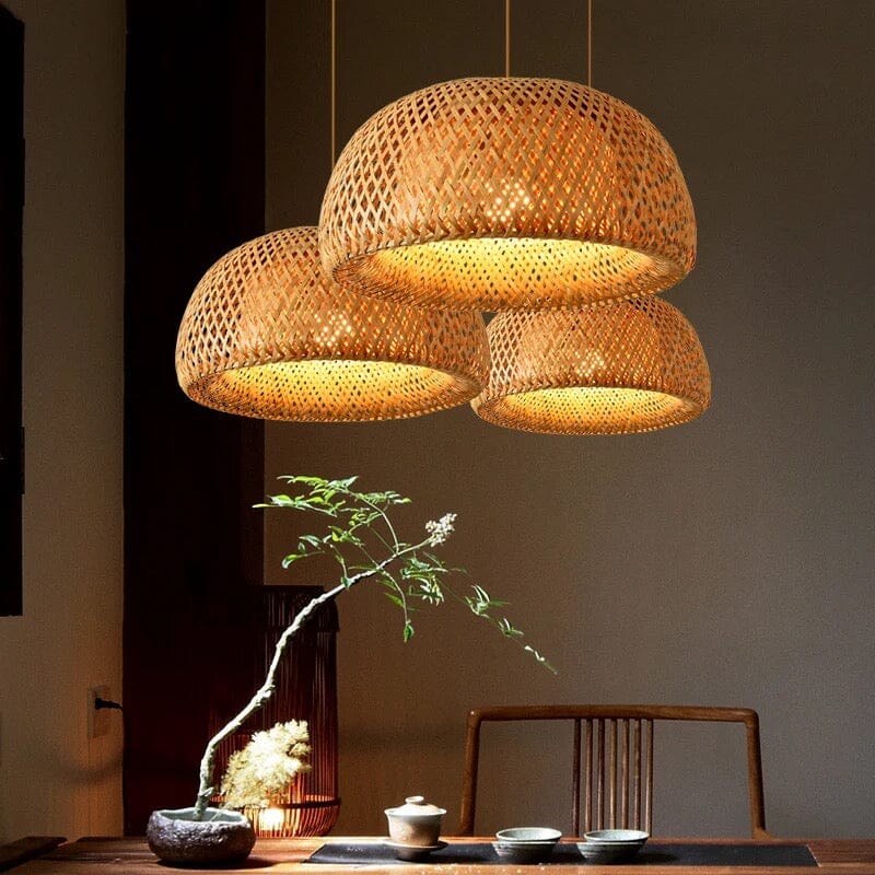Russel retro hanglamp van bamboe - moderne hanglamp