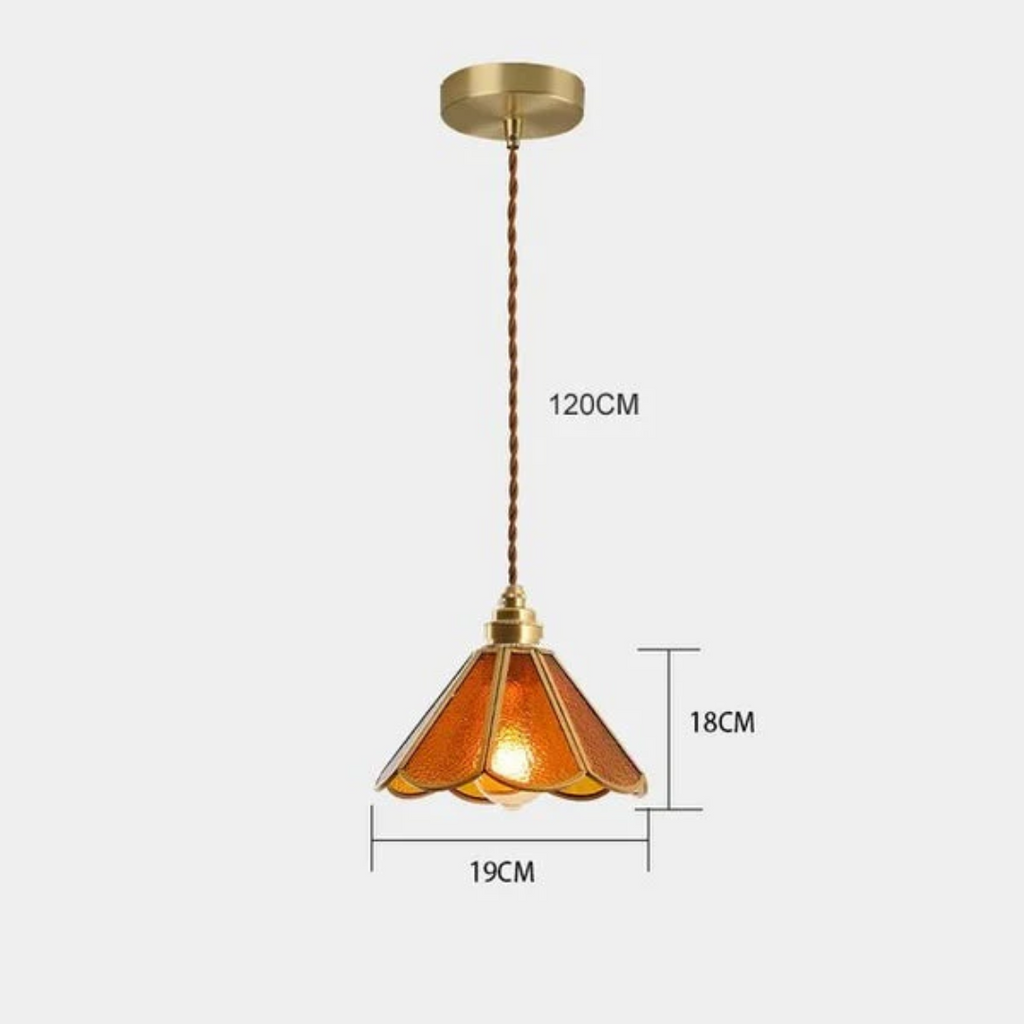 Lunara Dining Room Pendant Light With Stained Glass Design