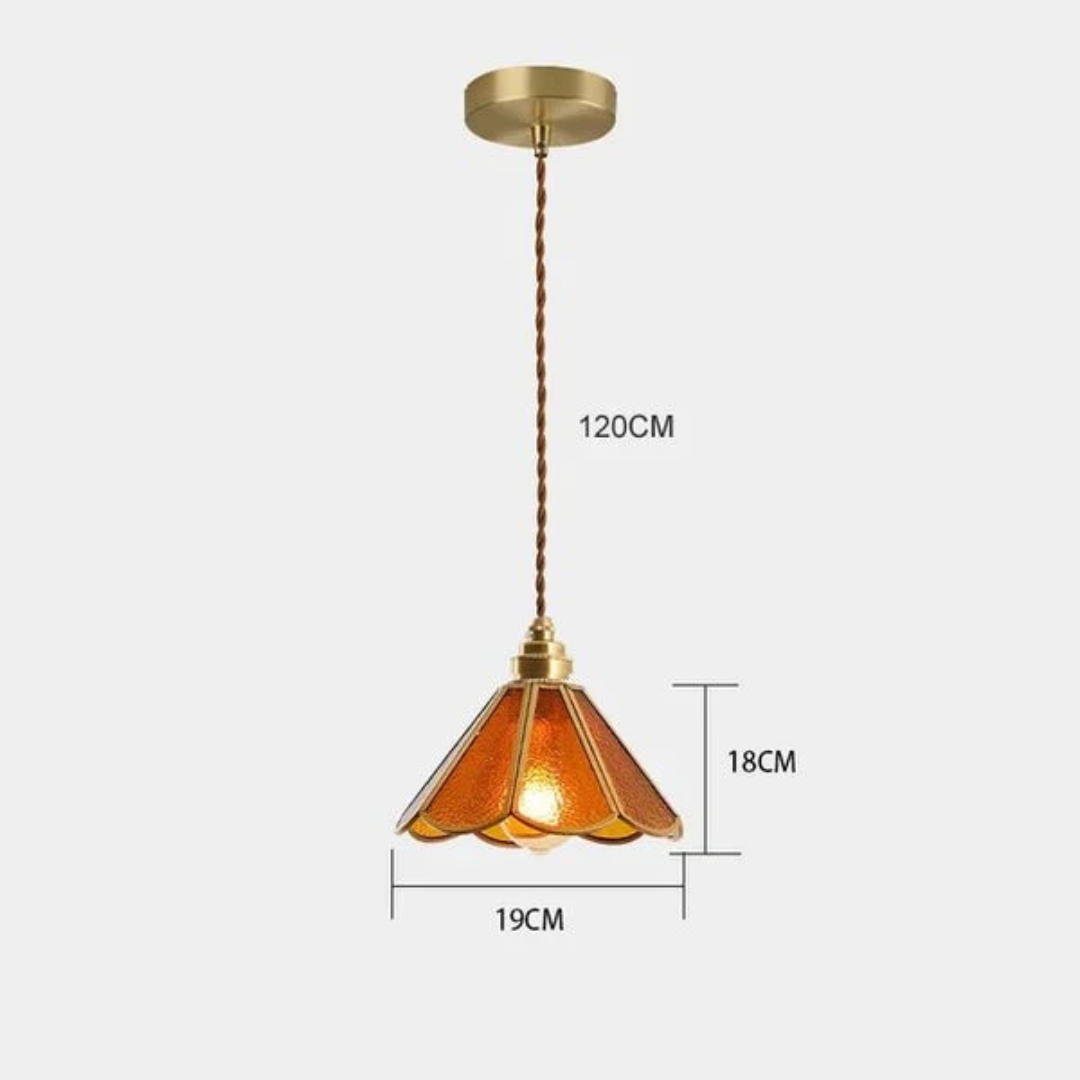 Lunara Dining Room Pendant Light With Stained Glass Design