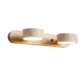 Havencrest Travertine Wall Light Featuring Warm Wood Elements Ambient Glow