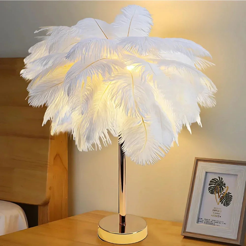 Aurora Feather Lamp — Elegant Soft-Glow Accent Lighting