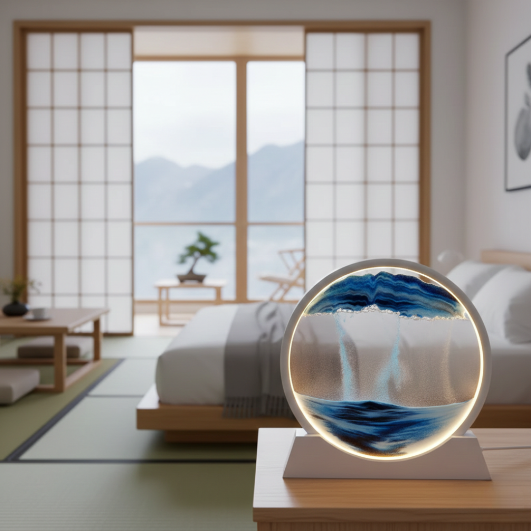 Gravity Flow Sand Art Frame — Circular Multi-Hued Kinetic Decor