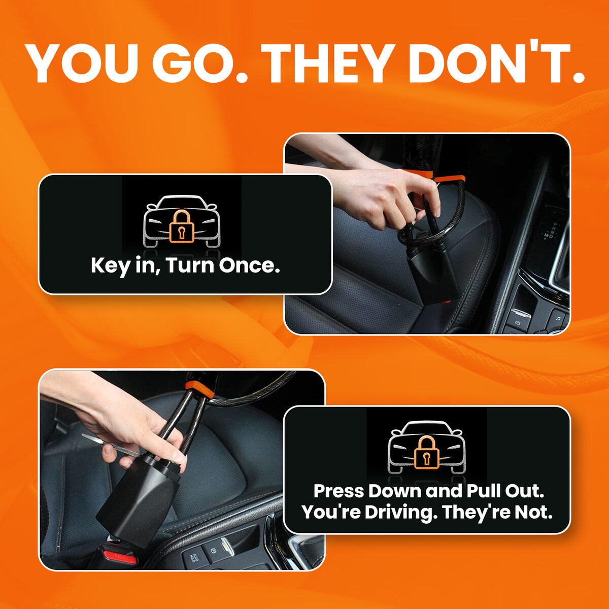 Driver Compartment Steering Restraint Lock — Seatbelt Buckle Anchor