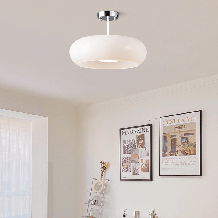 Solara Ember Glass Vintage Ceiling Light 11-Inch Semi-Flush