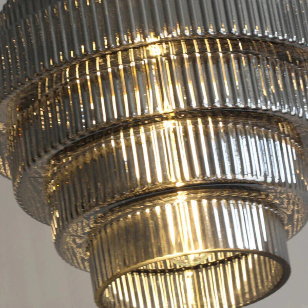 Kirrea Messing Akzent Glas Pendelleuchte im Vintage-Stil