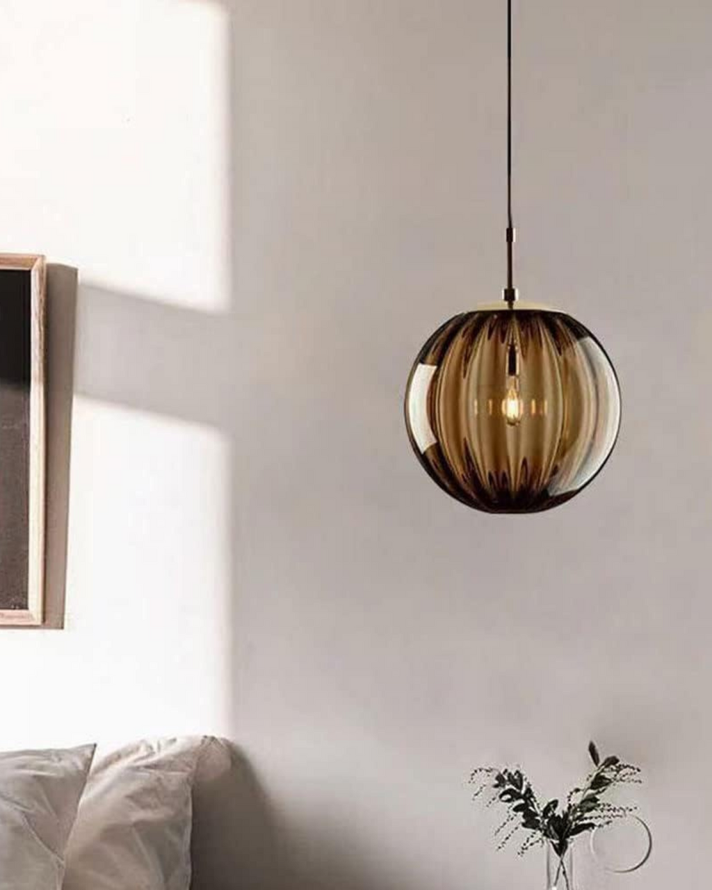 VeraLux vintage taklampa i bärnstensfärgat glas med varmt sken