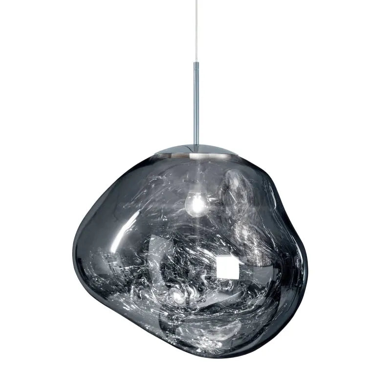 AstraLuma lavapendellampor — flerfärgad glasfinish, organisk smält form, varmt sken