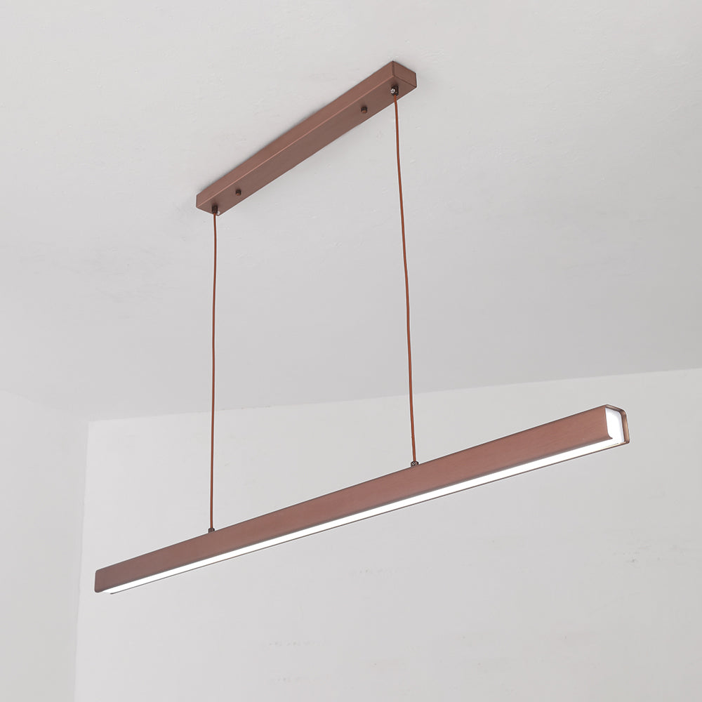 Liniowa lampa wisząca LED Nexis — czarny i brązowy metal