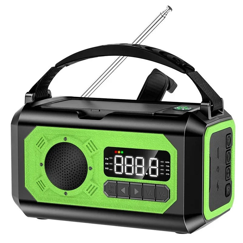 Notfall-Wetterradio mit 12000 mAh – Solar- und Handkurbel, AM/FM/NOAA