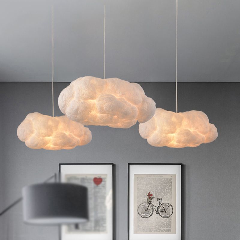 LumaCloud vit molnformad pendlande taklampa